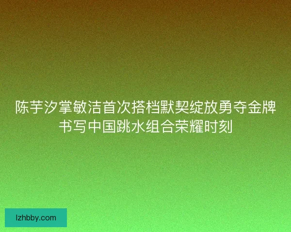 陈芋汐掌敏洁首次搭档默契绽放勇夺金牌书写中国跳水组合荣耀时刻