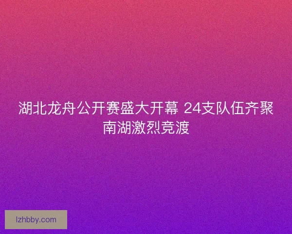 湖北龙舟公开赛盛大开幕 24支队伍齐聚南湖激烈竞渡